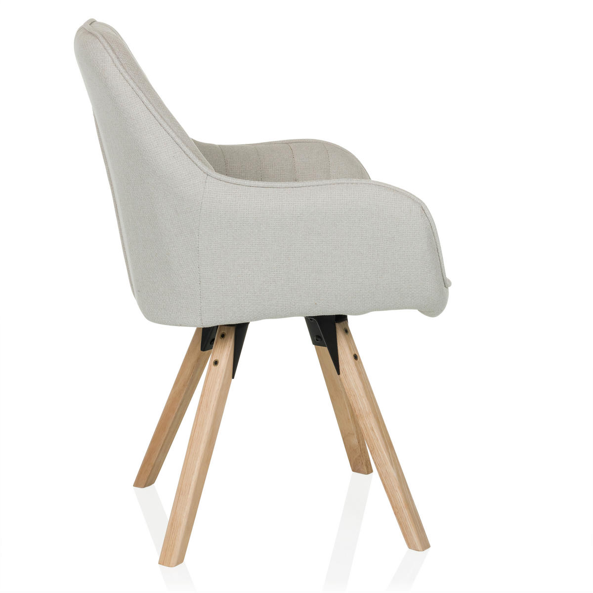 ARMLEHNSTUHL   Flachgewebe  Creme  - Buchefarben/Creme, MODERN, Holz/Textil (56/84/62cm) - MID.YOU