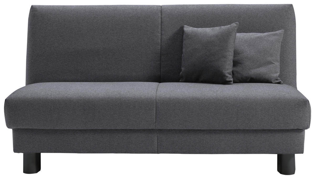 SCHLAFSOFA mit Relaxfunktion Flachgewebe Dunkelgrau  - Dunkelgrau/Schwarz, Design, Textil/Metall (160/85/100cm) - Carryhome
