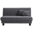 SCHLAFSOFA mit Relaxfunktion mit Typenauswahl, Fußauswahl, Stoffauswahl, Liegefunktion Flachgewebe Dunkelgrau - Dunkelgrau/Schwarz, Design, Textil/Metall (160/85/100cm) - Carryhome