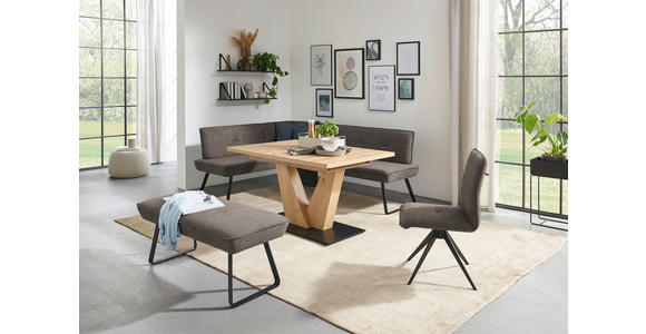 HOCKERBANK 118/50/51 cm   - Hellbraun/Schwarz, Design, Textil/Metall (118/50/51cm) - Dieter Knoll