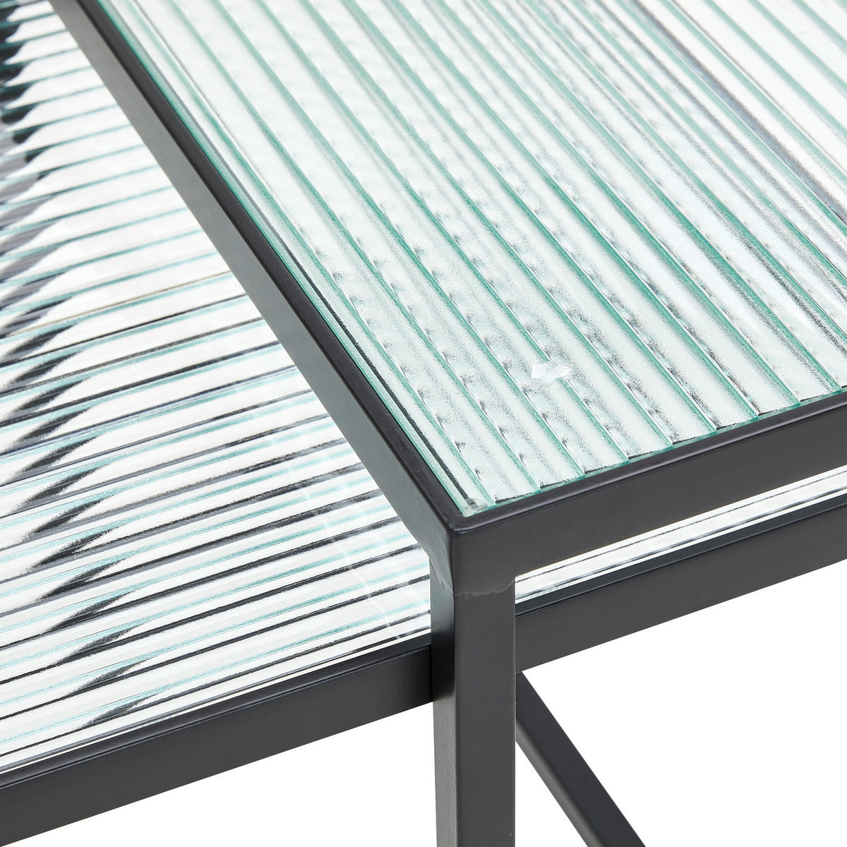 SATZTISCH in Metall, Glas  - Schwarz, Design, Glas/Metall (40/35/40/35/40/35cm) - MID.YOU