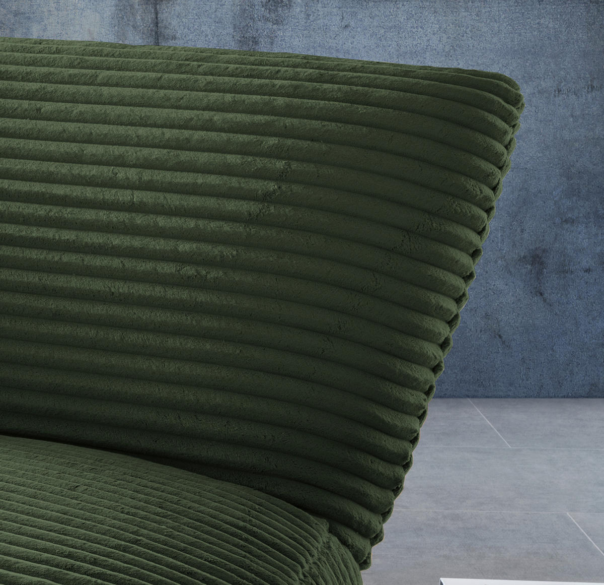 XXL-SESSEL in Cord Grün  - Schwarz/Grün, Trend, Textil/Metall (95/77/94cm) - Livetastic