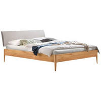 BETT 140/200 cm  in Buchefarben, Hellgrau   - Buchefarben/Hellgrau, Konventionell, Holz/Textil (140/200cm) - Hasena