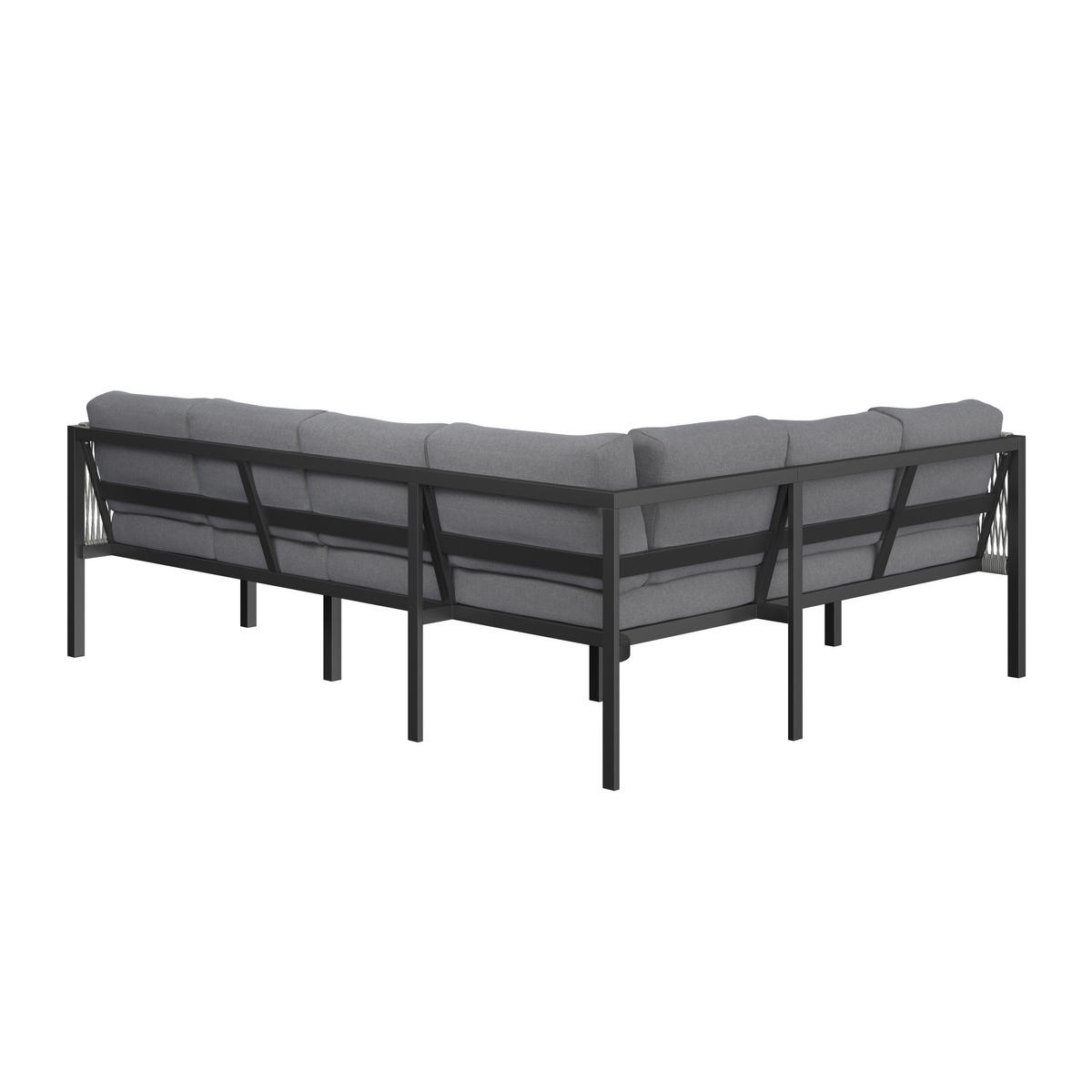 DINING-LOUNGESET 187/241 cm Aluminium  - Dunkelgrau/Anthrazit, Design, Glas/Kunststoff (187/241cm) - Ambia Garden