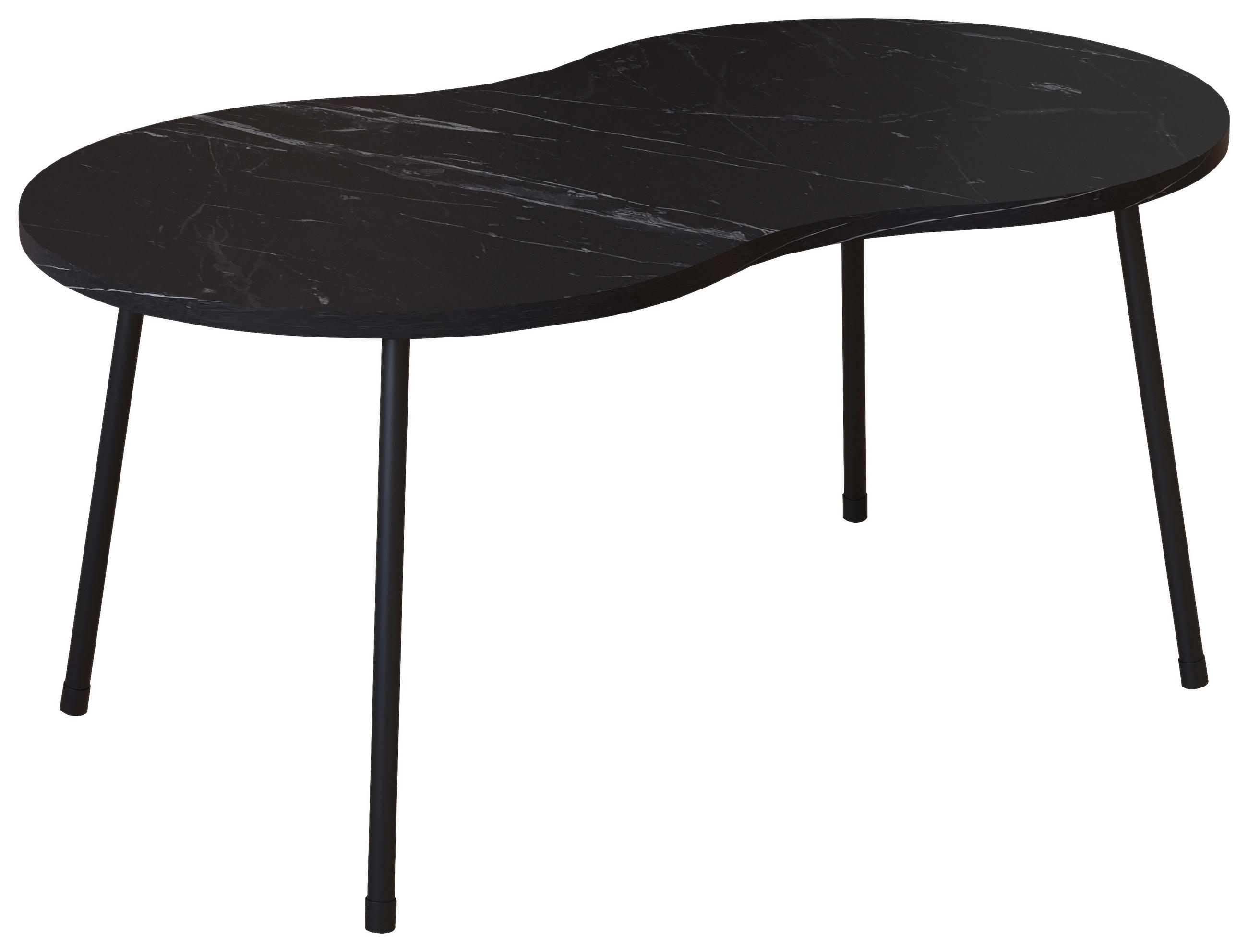 COUCHTISCH 90/41/42 cm formgebogen Schwarz  - Schwarz, Design, Holzwerkstoff (90/41/42cm) - MID.YOU