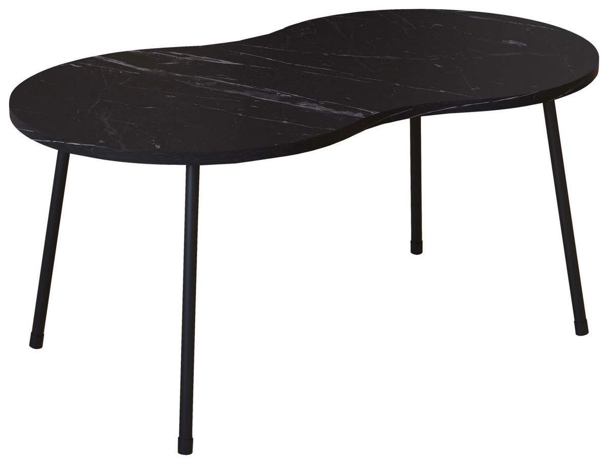 COUCHTISCH 90/41/42 cm formgebogen Schwarz  - Schwarz, Design, Holzwerkstoff (90/41/42cm) - MID.YOU