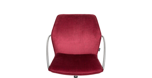DREHSTUHL in Samt Edelstahlfarben, Bordeaux - Chromfarben/Edelstahlfarben, Design, Kunststoff/Textil (56,5/82-94/60cm) - Novel