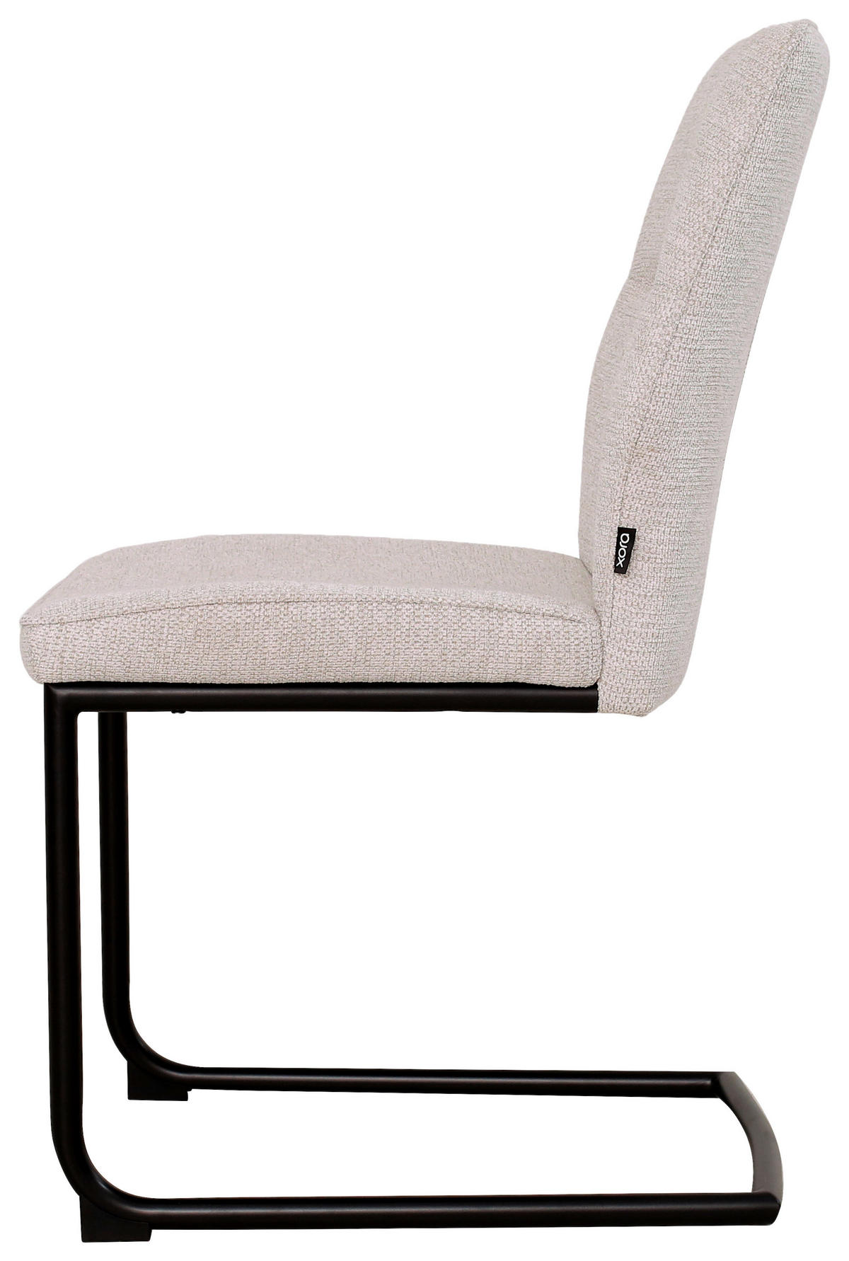 SZÁNKÓTALPAS SZÉK fém, textil bézs  - bézs/fekete, Design, textil/fém (45/91/62cm) - Xora