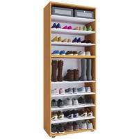 SCHUHREGAL 70/183/37 cm  - Buchefarben/Schwarz, Konventionell, Holzwerkstoff/Kunststoff (70/183/37cm) - MID.YOU