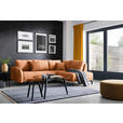 ECKSOFA in Webstoff Rostfarben  - Rostfarben/Schwarz, Design, Textil/Metall (250/191cm) - Carryhome