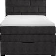 BOXSPRINGBETT 140/200 cm  in Anthrazit  - Wengefarben/Anthrazit, KONVENTIONELL, Textil (140/200cm) - Carryhome