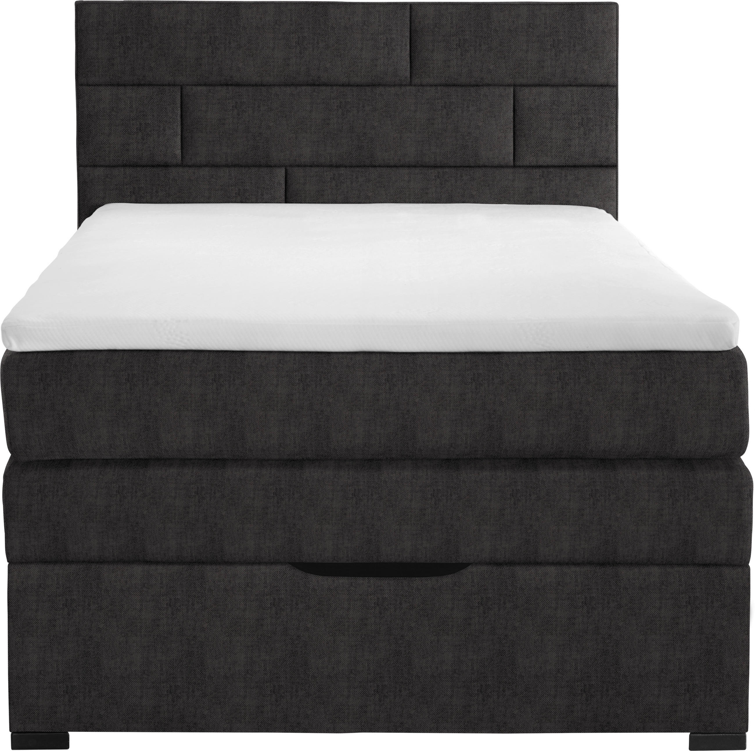 BOXSPRINGBETT 100/200 cm  in Anthrazit  - Wengefarben/Anthrazit, KONVENTIONELL, Holz/Textil (100/200cm) - Carryhome