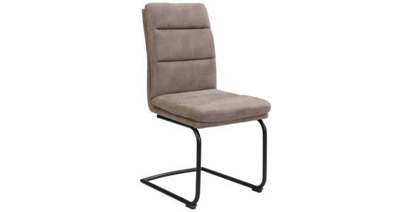 SCHWINGSTUHL in Eisen Webstoff - Taupe/Schwarz, Design, Textil/Metall (46/62,5/95cm) - Cantus