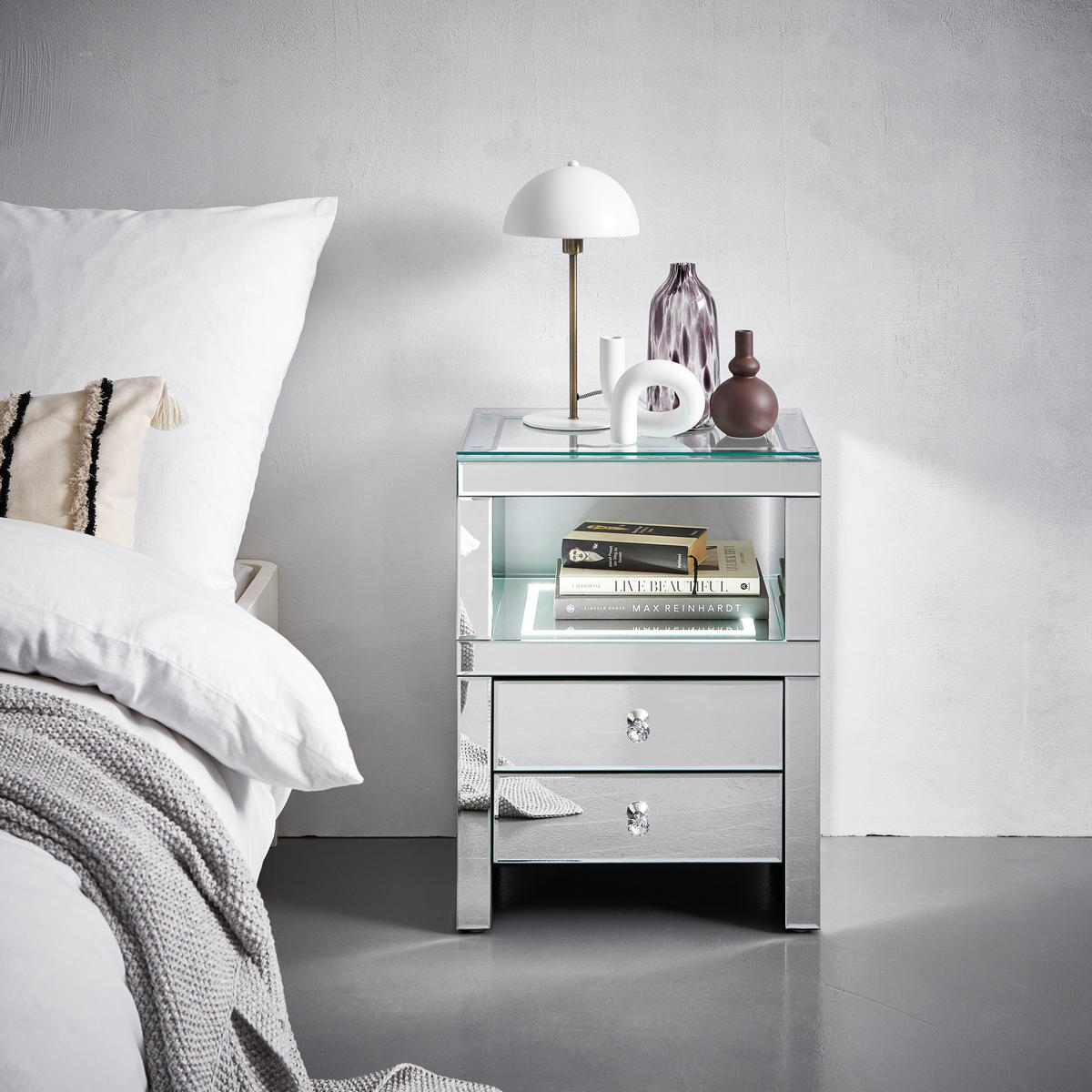 KOMÓD 50/66/36 cm  - átlátszó, Design, műanyag/faalapú anyag (50/66/36cm) - Xora