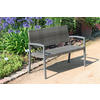 2-SITZER-BANK  Aluminium  - Dunkelgrau, Basics, Kunststoff/Metall (116/60/87cm) - Gardenson