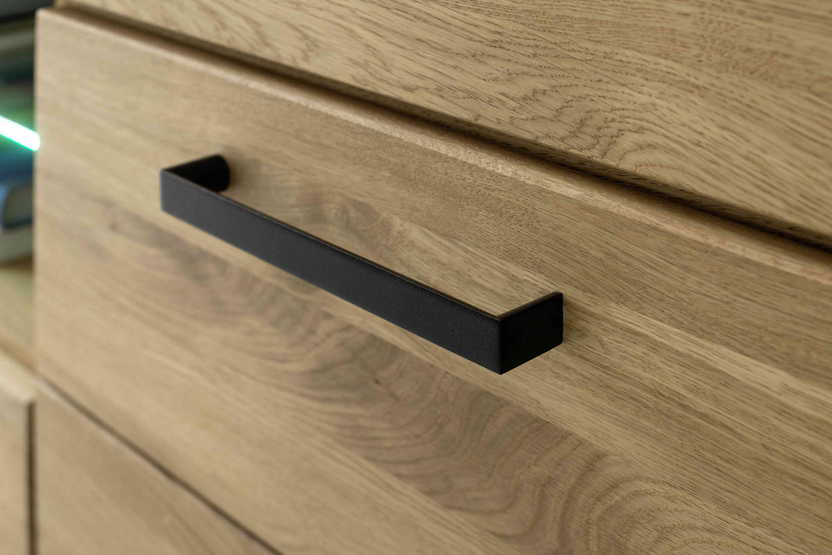HIGHBOARD  in 172/140/45 cm  - Wildeiche/Schwarz, Natur, Glas/Holz (172/140/45cm) - Carryhome