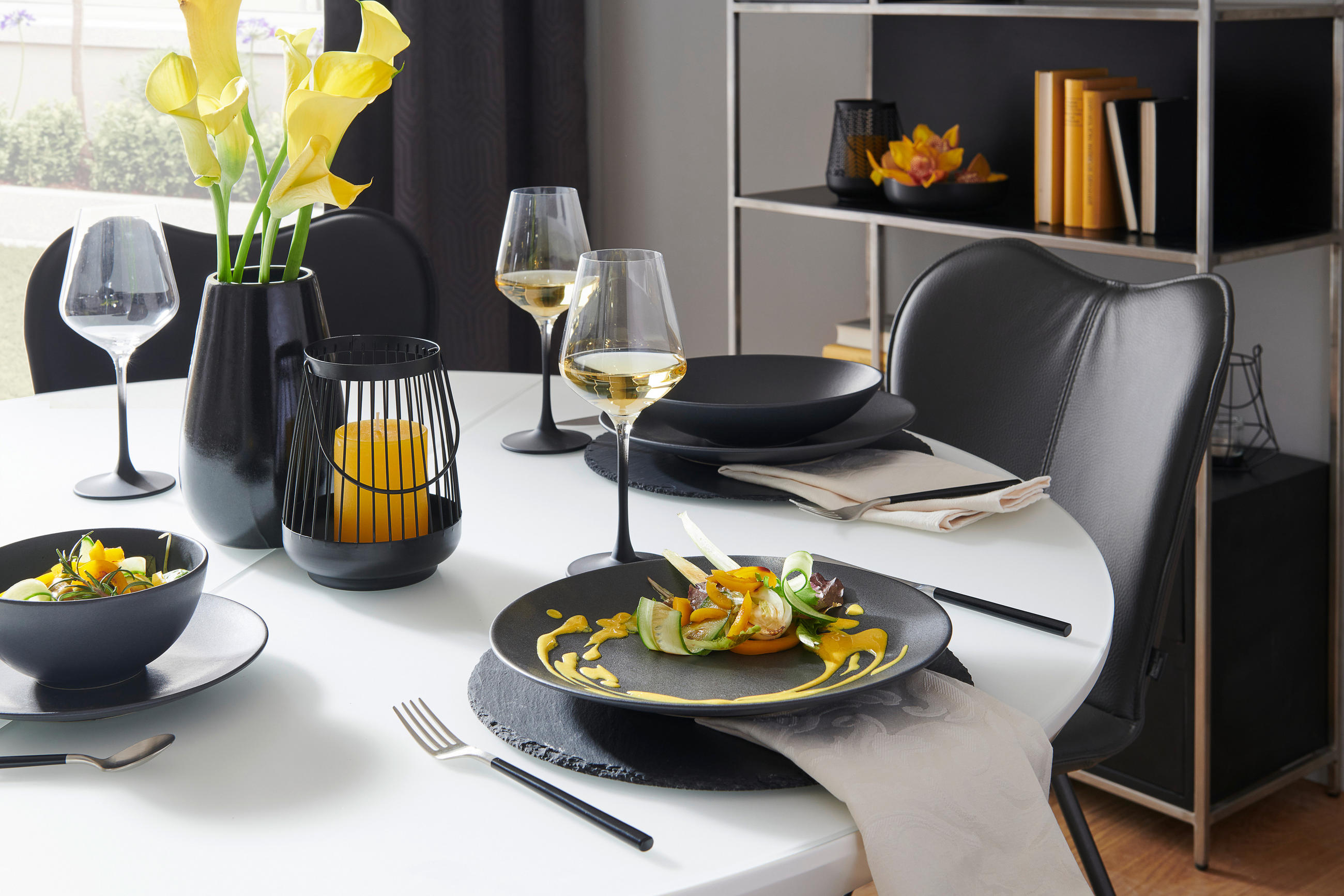 JEDILNI PRIBOR  Loft Black  30-delni  nerjaveče jeklo   - barve nerjavečega jekla/črna, Design, kovina - Homeware Profession.