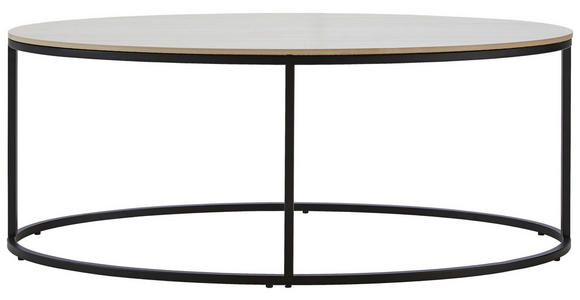 COUCHTISCH oval Creme, Schwarz 110/60/42 cm  - Creme/Schwarz, Design, Keramik/Metall (110/60/42cm) - Xora