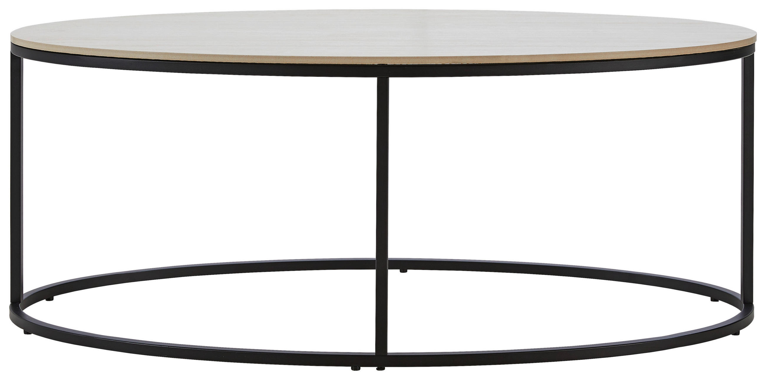 COUCHTISCH in Metall, Keramik 110/60/42 cm - Creme/Schwarz, Design, Keramik/Metall (110/60/42cm) - Xora