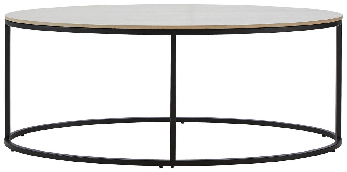 COUCHTISCH in Metall, Keramik 110/60/42 cm  - Creme/Schwarz, Design, Keramik/Metall (110/60/42cm) - Xora