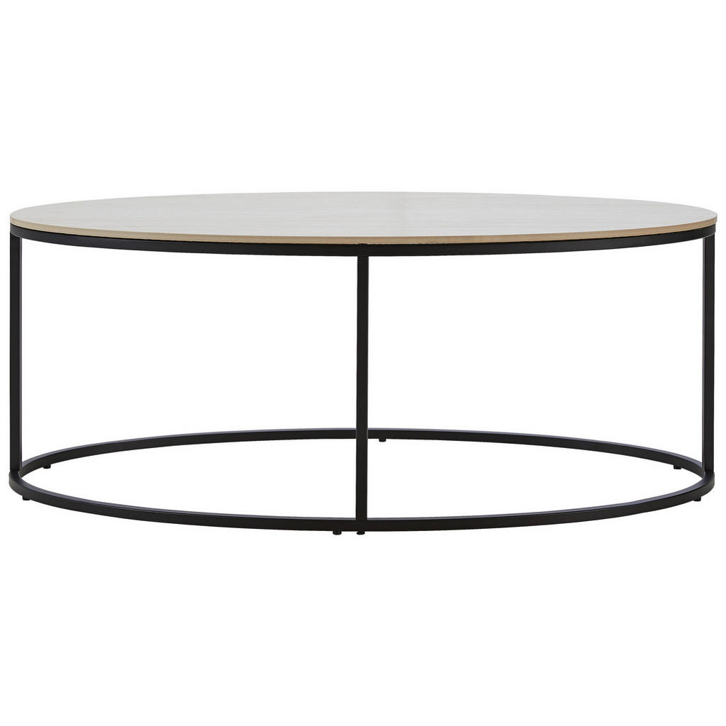 Thumbnail - Xora Couchtisch, Creme, Schwarz, Metall, Keramik, oval, Flachrohr, 60x42x110 cm, Wohnzimmer, Wohnzimmertische, Couchtisc...