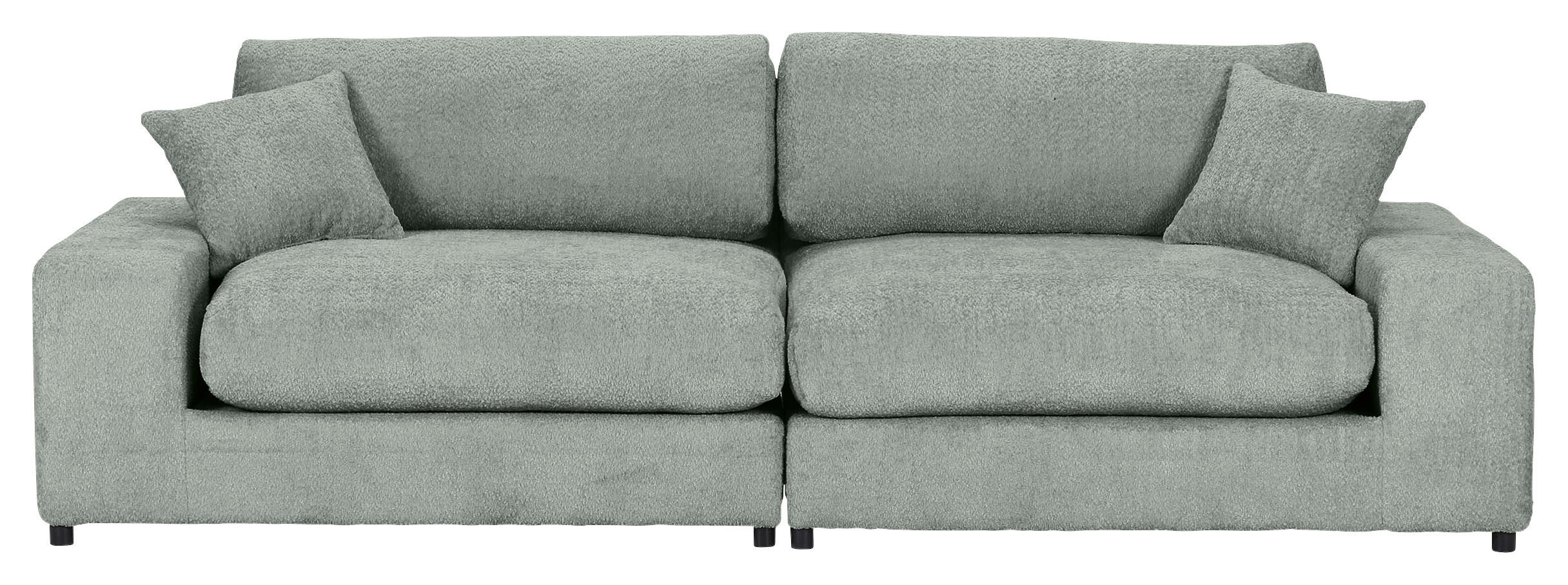 MEGASOFA Struktur, Bouclé Eukalyptusholzfarben  - Eukalyptusholzfarben/Schwarz, Modern, Kunststoff/Textil (270/76/125cm) - Landscape