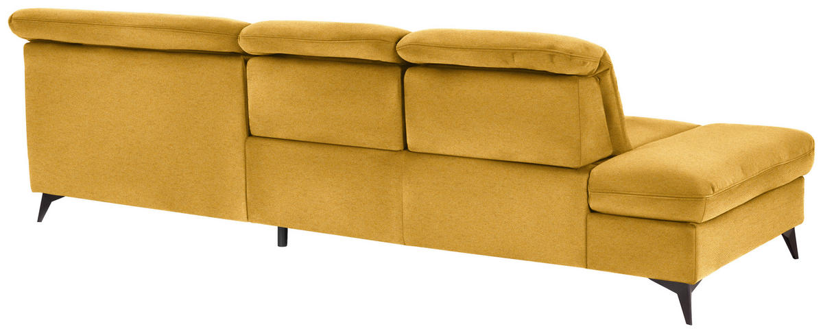 ECKSOFA  in Chenille Currygelb  288/198 cm  - Currygelb/Schwarz, Design, Textil/Metall (288/198cm) - Beldomo Style