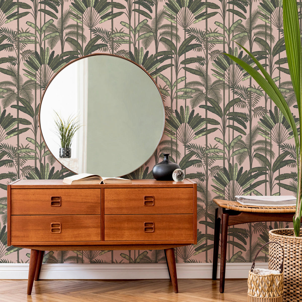 NON WOVEN-TAPET 52/1005 cm  - pink, Basics, papper/plast (52/1005cm)