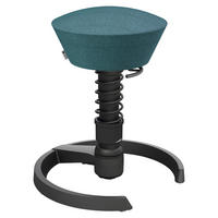 BÜROHOCKER Wollmischung mel. Schwarz, Petrol  - Petrol/Schwarz, Basics, Textil/Metall (55/45,66/55cm) - Aeris