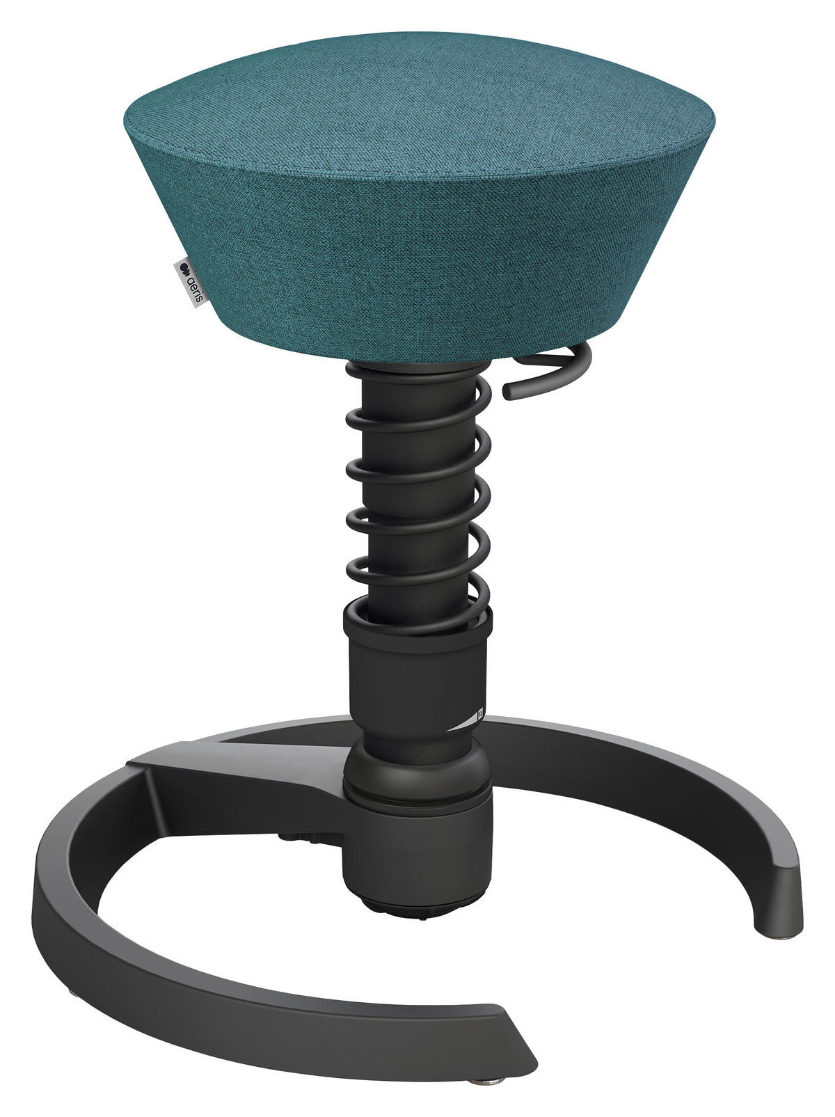 BÜROHOCKER Wollmischung mel. Schwarz, Petrol  - Petrol/Schwarz, Basics, Textil/Metall (55/45,66/55cm) - Aeris