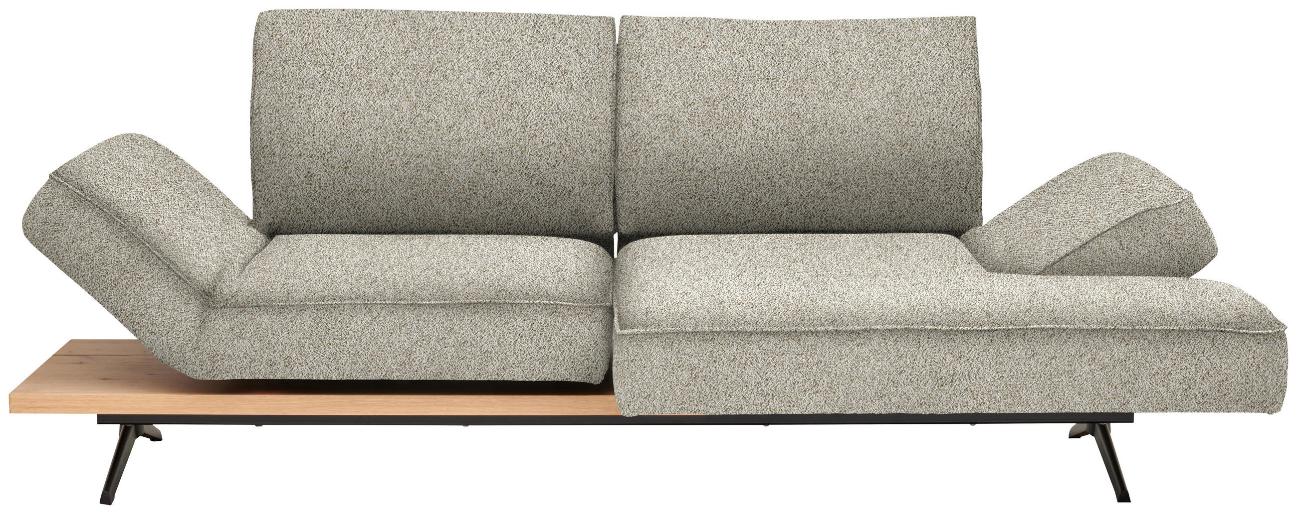 ECKSOFA Chenille Cappuccino  - Schwarz/Cappuccino, Design, Holz/Textil (240/132cm) - Koinor