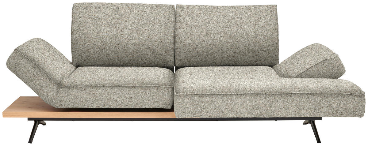 ECKSOFA Chenille Cappuccino  - Schwarz/Cappuccino, Design, Holz/Textil (240/132cm) - Koinor
