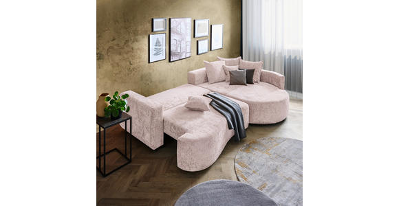 ECKSOFA in Chenille Beige  - Beige/Schwarz, Design, Kunststoff/Textil (307/194cm) - Carryhome