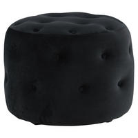 POUF in Schwarz Textil  - Schwarz, Design, Textil (55/44/55cm) - Livetastic