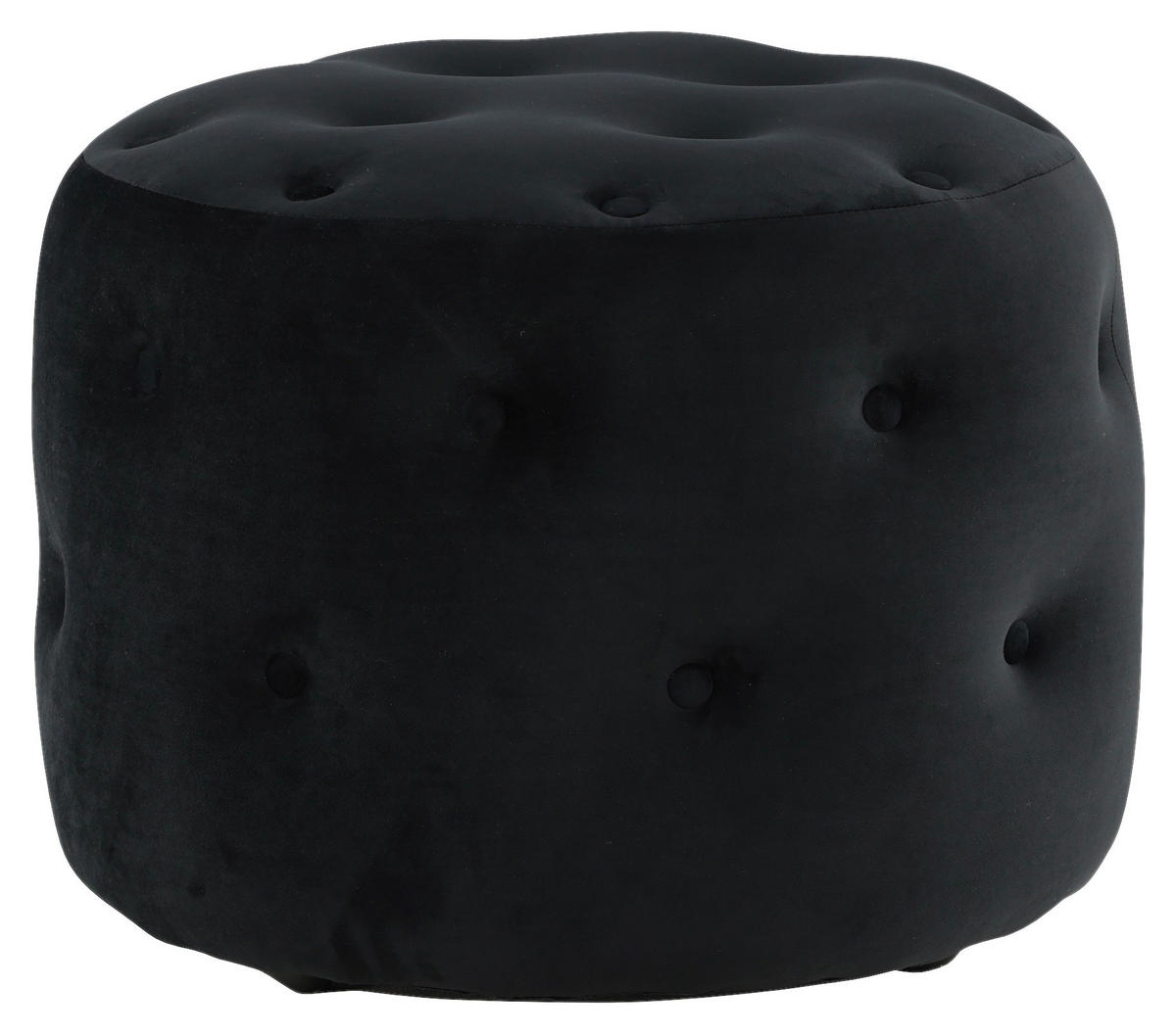 POUF in Schwarz Textil  - Schwarz, Design, Textil (55/44/55cm) - Livetastic