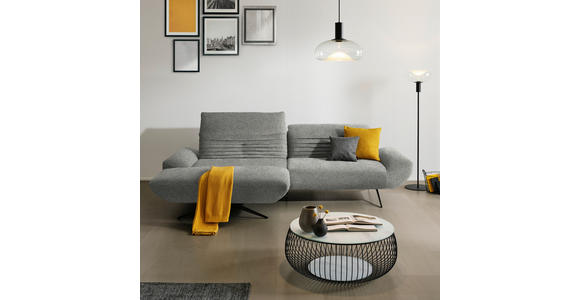 ECKSOFA  in Bouclé Grau  170-195/280 cm  - Schwarz/Grau, Design, Textil/Metall (170-195/280cm) - Dieter Knoll