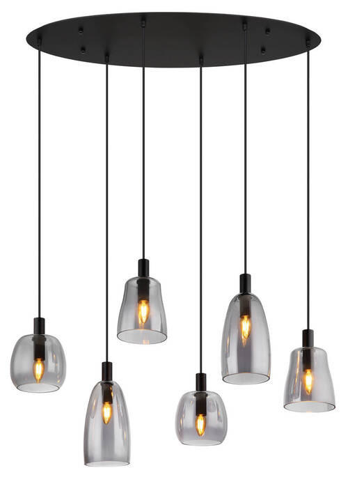 HÄNGLAMPA 97/32,5/130 cm  - svart, Design, metall/glas (97/32,5/130cm) - Globo