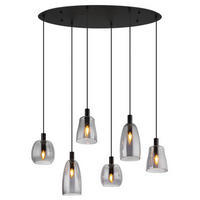 HÄNGLAMPA 97/32,5/130 cm  - svart, Design, metall/glas (97/32,5/130cm) - Globo