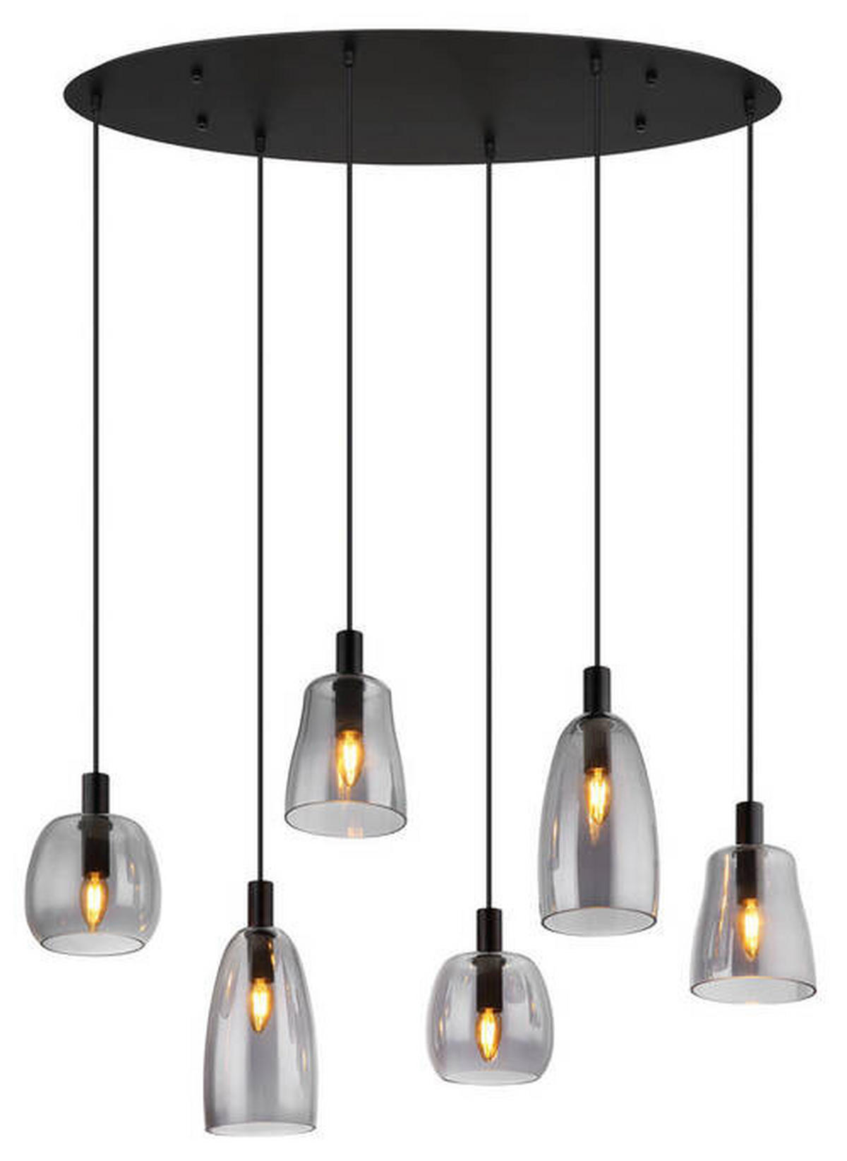 HÄNGLAMPA 97/32,5/130 cm  - svart, Design, metall/glas (97/32,5/130cm) - Globo