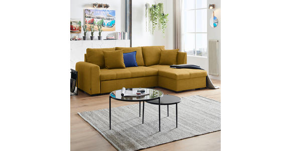 ECKSOFA in Webstoff Goldfarben  - Goldfarben, Design, Kunststoff/Textil (238/158cm) - Xora