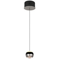 LED FÜGGŐLÁMPA 15,5/150 cm  - fekete/nikkel, Design, fém (15,5/150cm) - Trio Leuchten