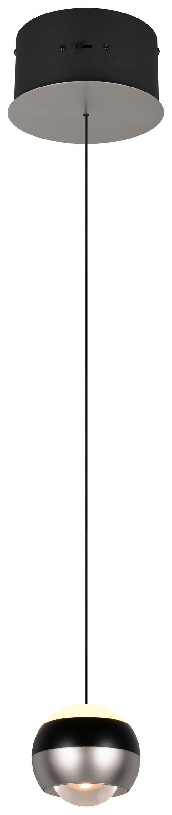 LED FÜGGŐLÁMPA 15,5/150 cm  - fekete/nikkel, Design, fém (15,5/150cm) - Trio Leuchten
