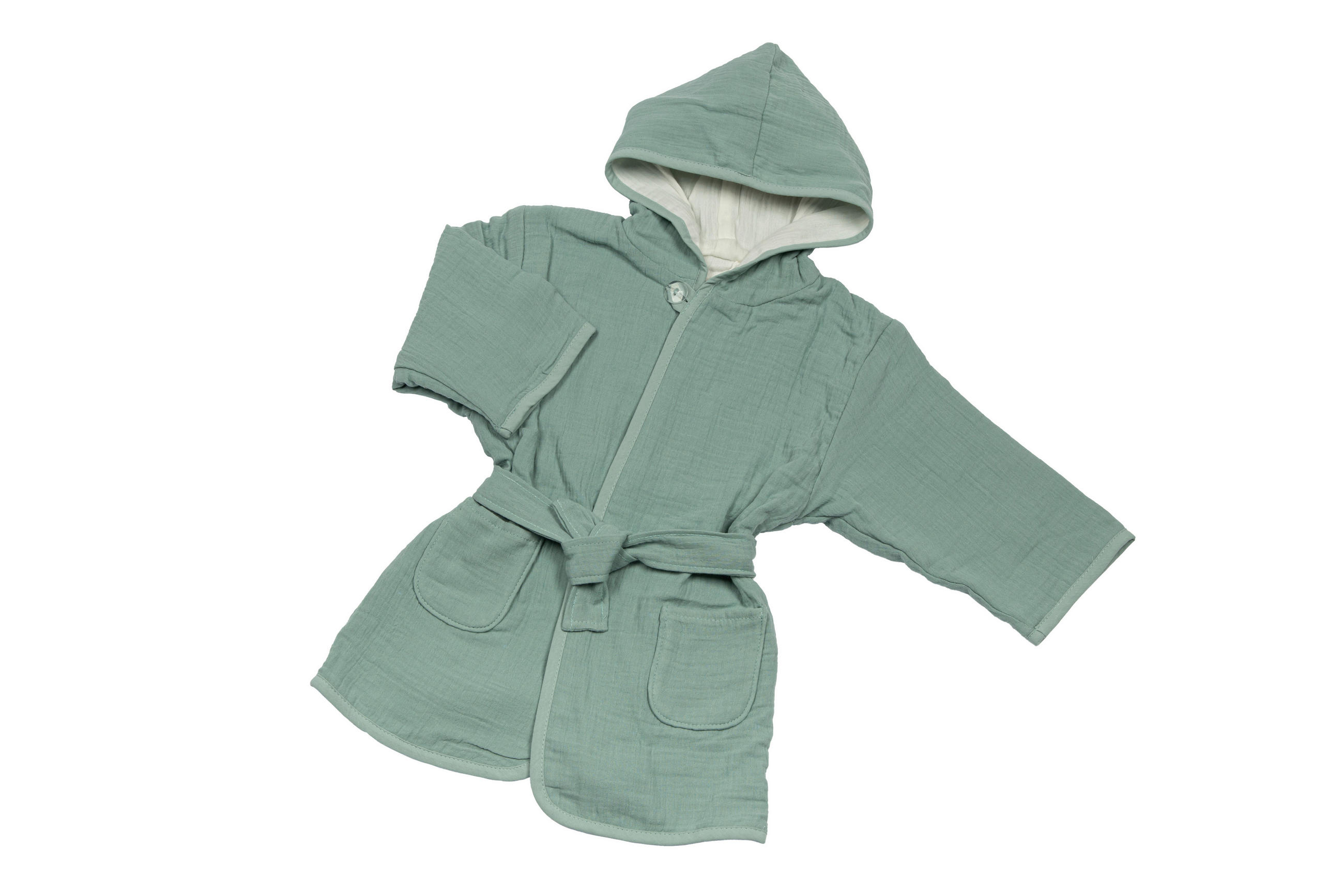 KINDERBADEMANTEL 92/98  - Creme/Grün, Basics, Textil (92/98null) - Bebe's Collection