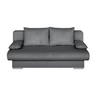 SCHLAFSOFA Dunkelgrau  inkl. Rückenkissen, Armlehnenkissen, Bettkasten, Schlaffunktion, Stauraum, Liegefläche im Originalstoff  - Chromfarben/Dunkelgrau, Design, Kunststoff/Textil (193/86/85cm) - P & B
