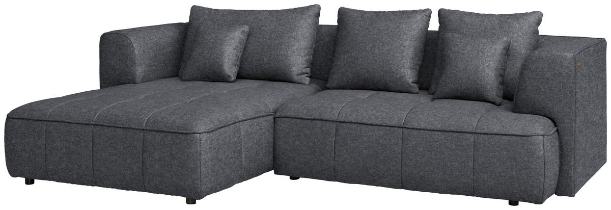 ECKSOFA Webstoff Anthrazit  - Anthrazit/Schwarz, Design, Kunststoff/Textil (188/288cm) - Welnova