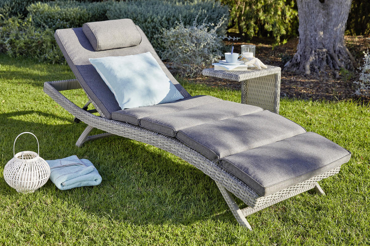 ȘEZLONG PENTRU GRĂDINĂ - gri, Konventionell, plastic/metal (71/39/200cm) - Ambia Garden