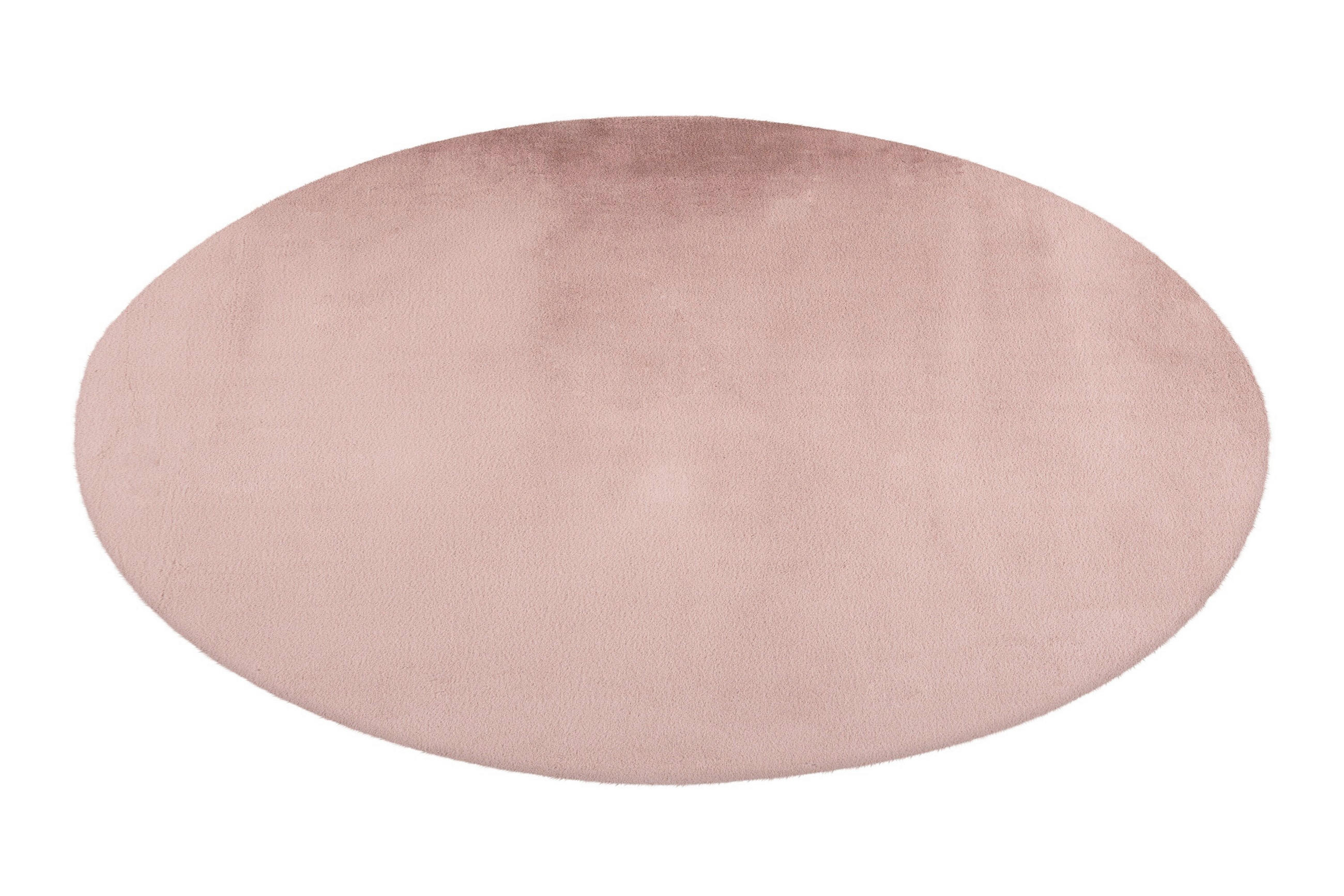 Thumbnail - Kayoom Hochflorteppich, Rosa, Textil, Uni, rund, für Fußbodenheizung geeignet, in verschiedenen Größen erhältlich, strap...