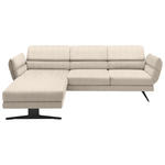 ECKSOFA in Flachgewebe Magnolie  176-217/279-327 cm  - Magnolie/Schwarz, Design, Textil/Metall (176-217/279-327cm) - Dieter Knoll