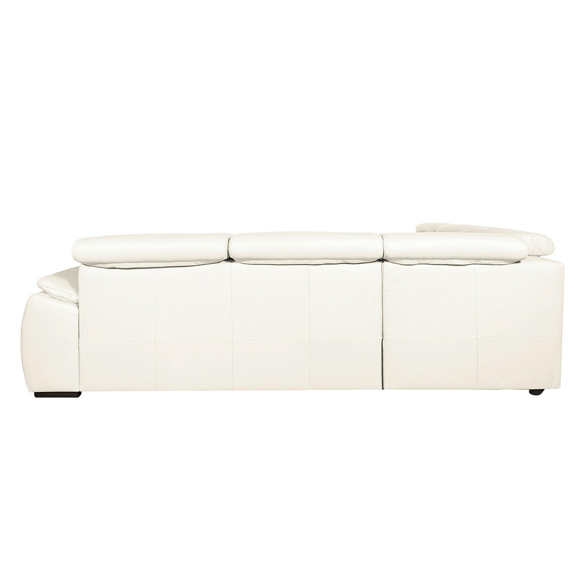 ECKSOFA Weiß Echtleder  - Schwarz/Weiß, Design, Leder/Holz (265/265cm) - Livetastic