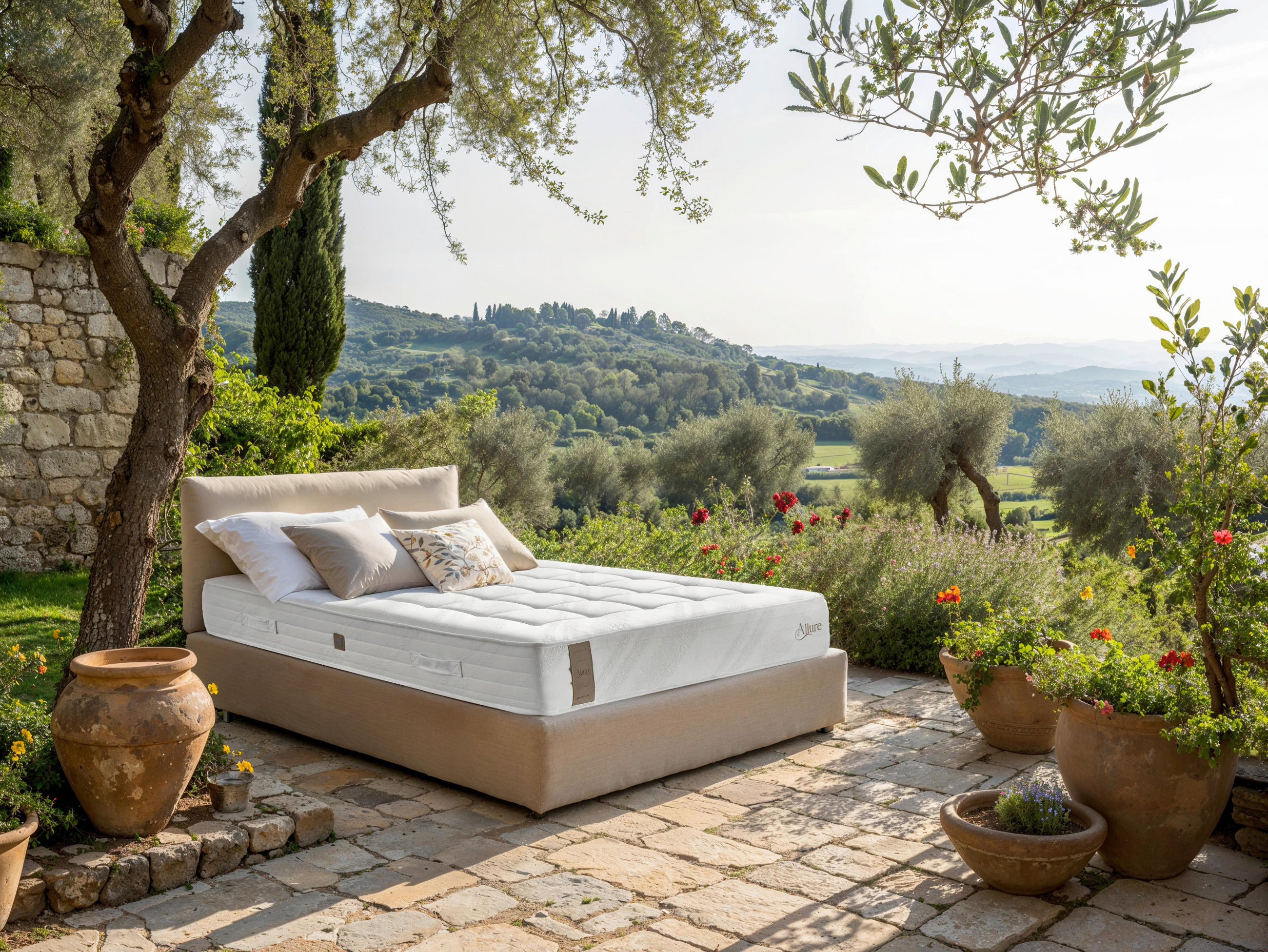 Thumbnail - Boxspringmatratze Allure Sicilia H4, Creme, Textil, H4, 5-Zonen, Höhe ca. 31 cm, Füllung: Seide, 180x220 cm, ISO 9001, T...